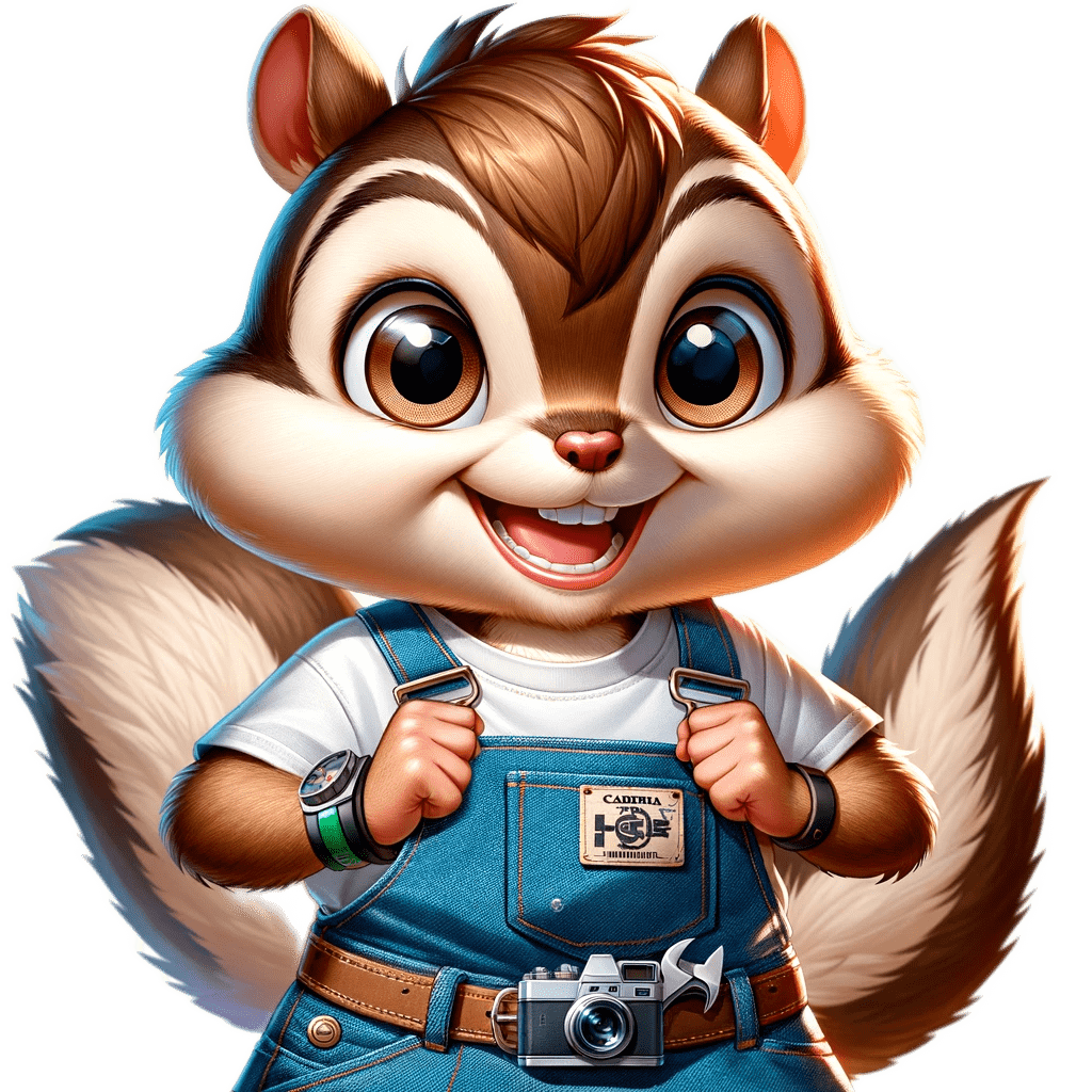 DALL·E 2024-01-28 19.16.29 - A cartoon chipmunk character styled in a dynamic anime fashion, wearing denim overalls with a camera logo on the pocket and a belt with a wrench. The (1).png