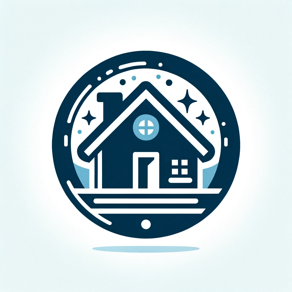 DALL·E 2024-01-19 20.22.38 - Create an icon featuring a house enclosed in a circle, with a blue color base. The house should be depicted in a simple and stylized manner, suitable .png