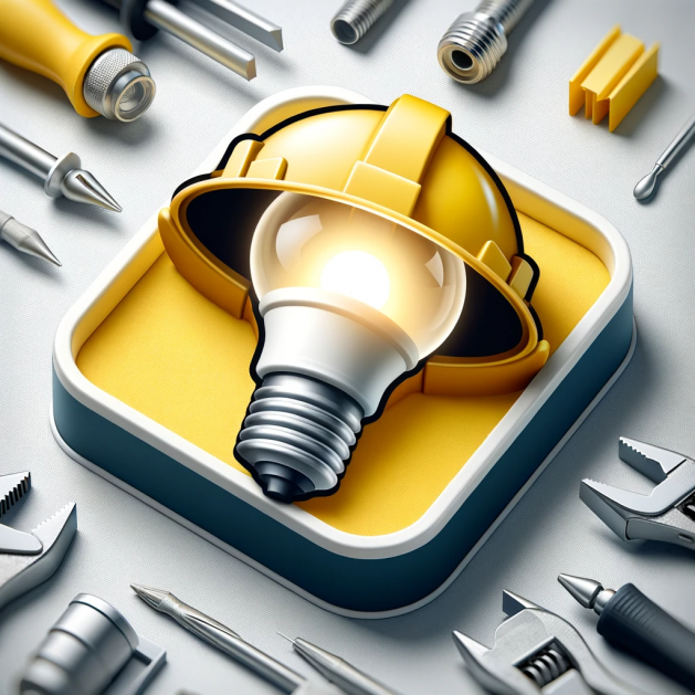 DALL·E 2023-11-22 00.01.37 - Realistic, professional design of an icon representing lighting repair, part of electrical maintenance services. The icon features a light fixture or .png