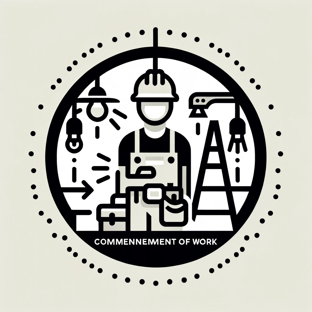 DALL·E 2023-11-21 12.15.52 - An icon representing the 'Commencement of Work' step in the process of residential lighting repair, in the same style as the previous icons. The icon .png
