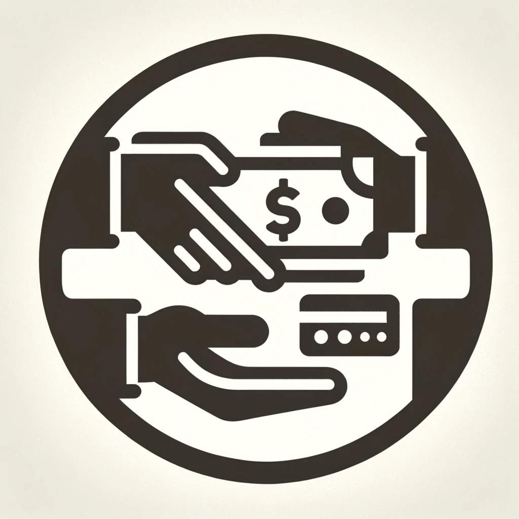 DALL·E 2023-11-21 12.19.53 - An icon representing the 'Cash Payment' step in the process of residential lighting repair, in line with the style of the previous icons. The icon sho.png