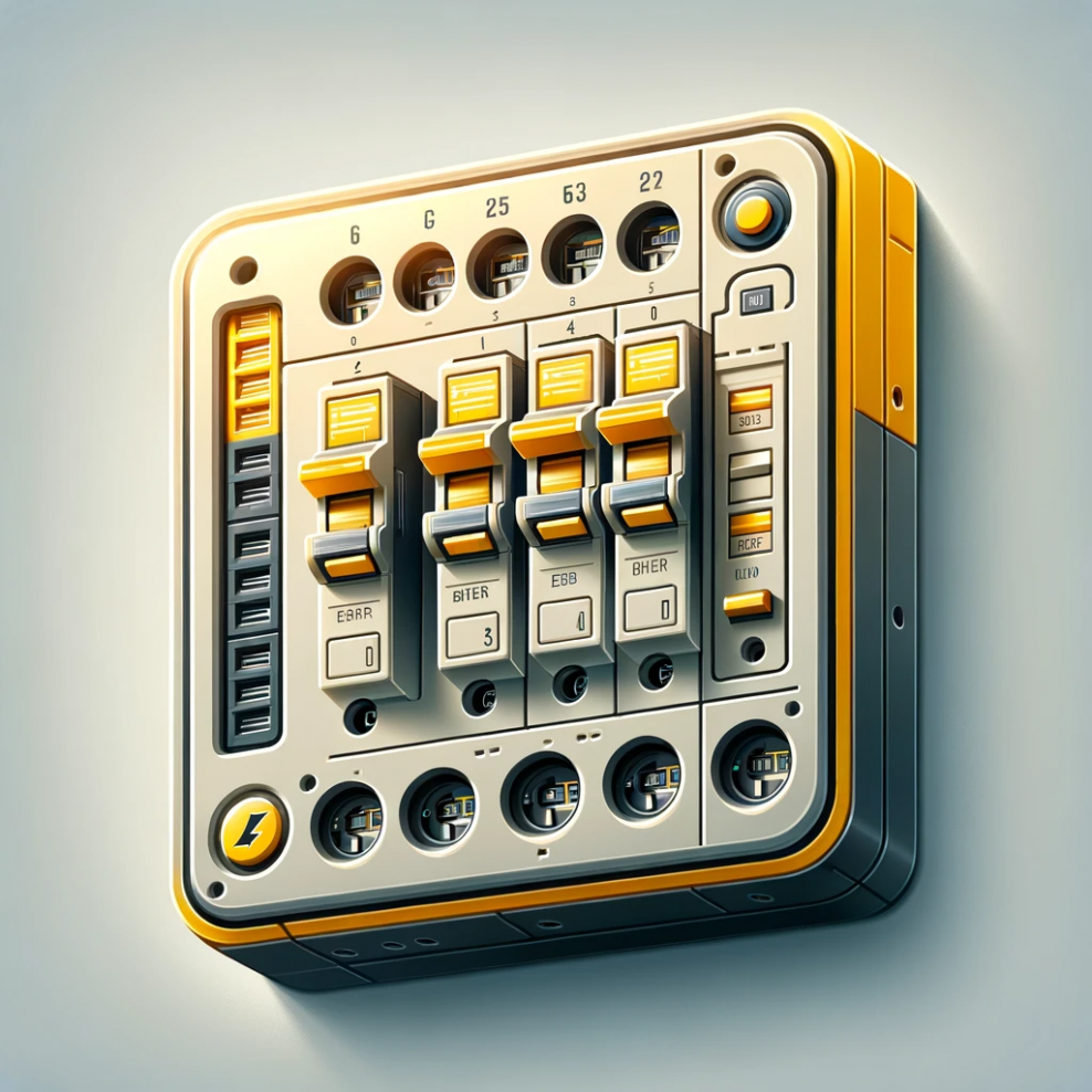 DALL·E 2023-11-22 00.07.40 - Realistic photo-style icon representing an electrical breaker for an electrical repair service. The icon should depict a breaker panel or switchboard,.png