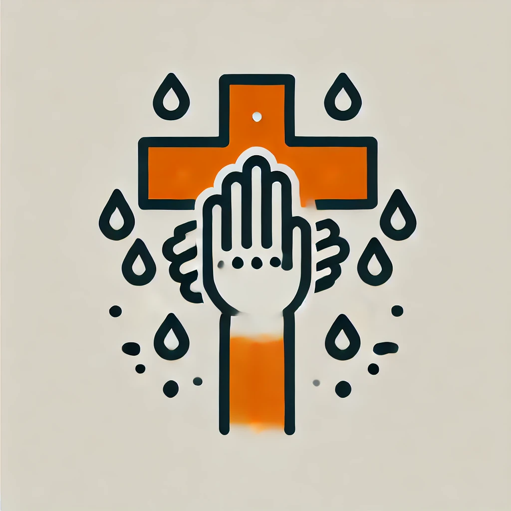 DALL·E 2025-01-04 08.20.29 - A bold, minimalistic, single-color icon representing health and hygiene. The design features a cross symbol for health combined with clear handwashing.webp