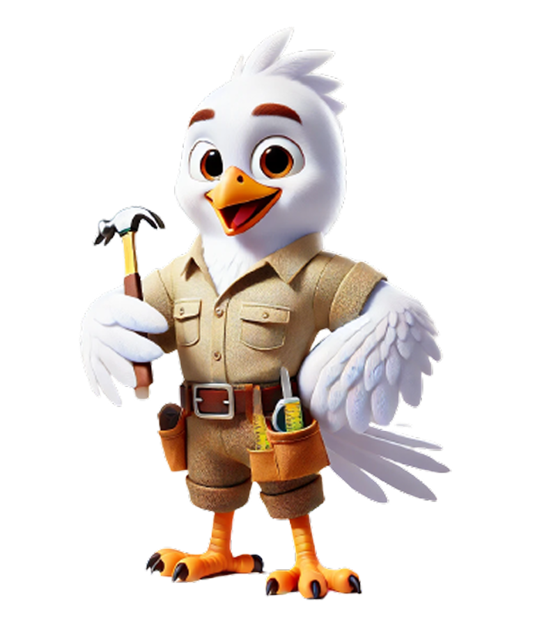 DALL·E 2025-03-22 21.01.30 - A cartoon-style white bird character, appearing about 2 years younger than a previously created version. The bird has a slim and friendly appearance w.png