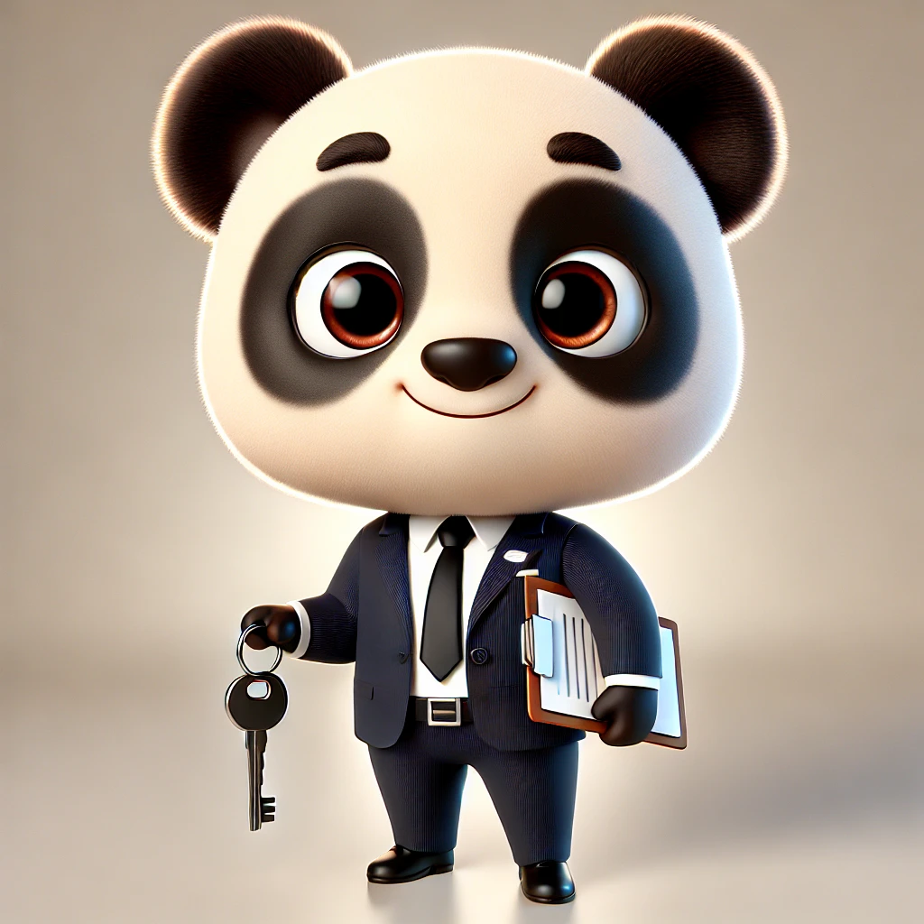 DALL&middot;E 2025-01-01 20.50.41 - A young, childlike panda character designed in a Pixar-like style with a polished, high-quality 3D finish. The panda is dressed professionally, wearin.webp
