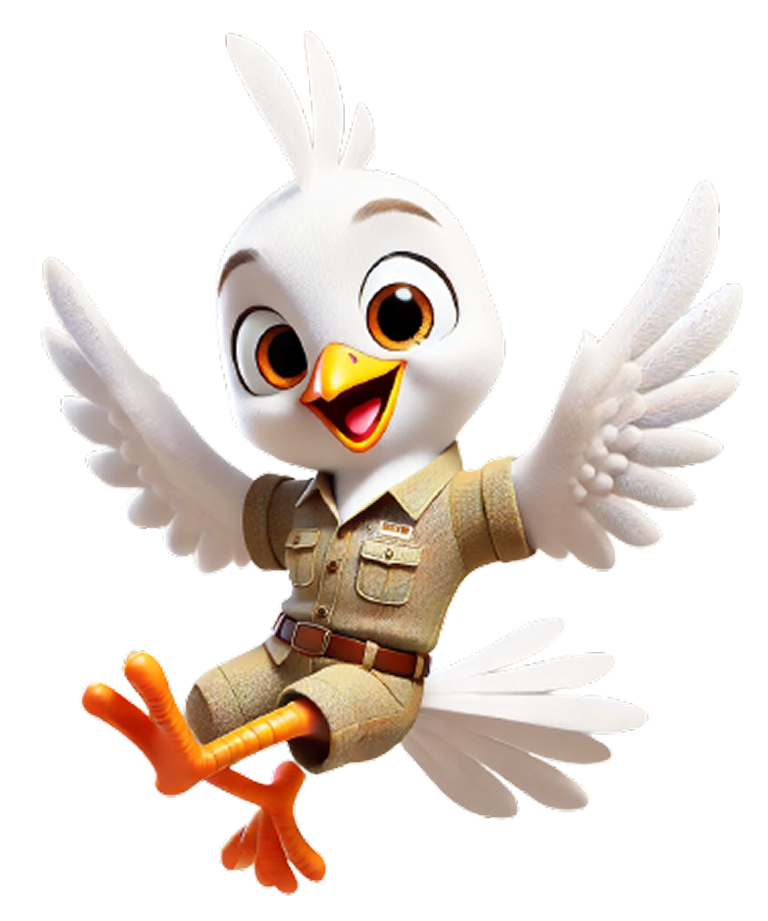 DALL·E 2025-03-22 21.01.41 - A friendly, cartoon-style white bird character with large expressive eyes and a joyful smile, shown in a jumping pose. The bird has a slim and clean d (1).png