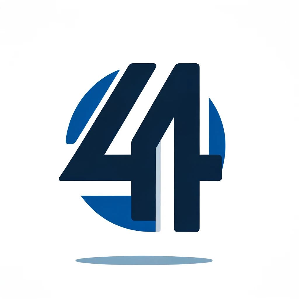 DALL·E 2024-02-29 14.43.06 - A professional icon representing the number '41', with a blue and navy color scheme. The icon should visually convey the numeral '41', suitable for a .webp