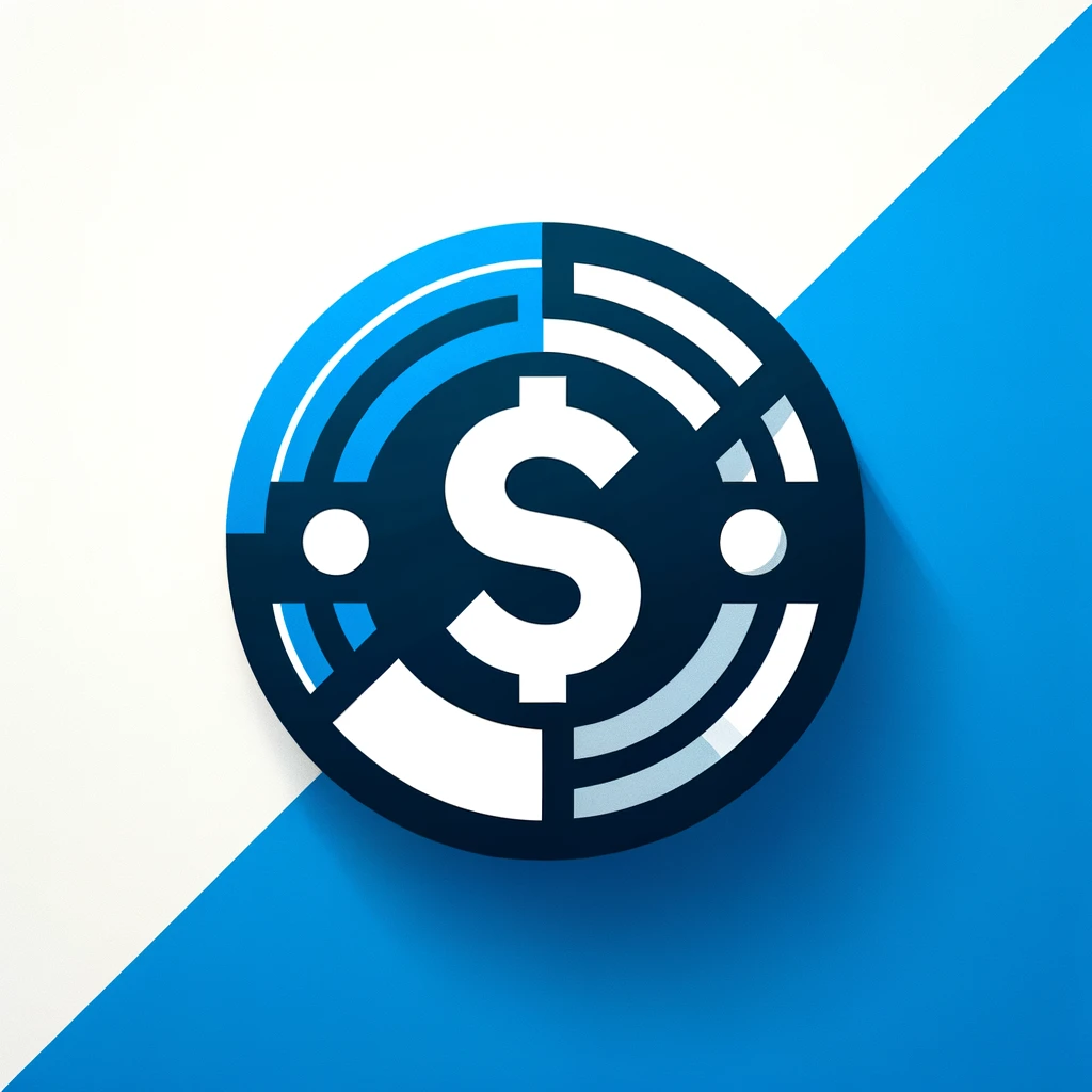 DALL·E 2024-02-29 14.39.51 - A different design for a professional icon representing 'Free of Charge', with a blue and navy color scheme. The new icon should creatively convey the.webp