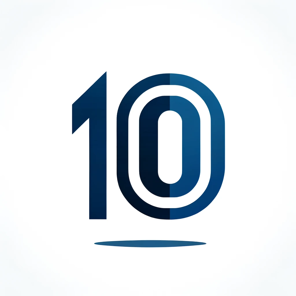 DALL·E 2024-02-29 14.45.47 - A professional icon representing the number '10', with a blue and navy color scheme. The icon should visually convey the numeral '10', suitable for a .webp